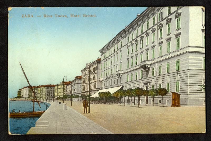 AUSTRIA MARITIME MAIL LINEA MERCI DELLA DALMATIA 1912 HOTEL BRISTOL ZARA PC