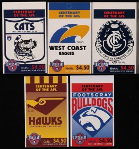 AUSTRALIA 1996 AFL Centenary booklet set of 16. MNH **. FV $72. Pfr cat $160.