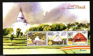 Sri Lanka 2016 Vesak Stupa Buddha Buddhist Architecture Religion M/s MNH # 9624