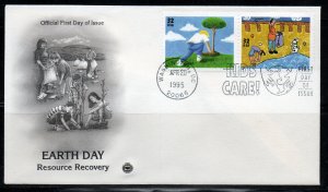 United States 2953-54 - FDC - 32c Earth Day (Pair) (1995) (cv $2.50)
