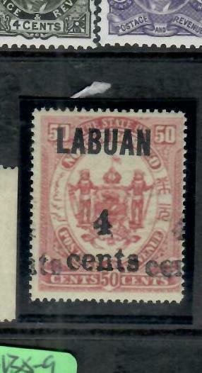 LABUAN  (P0309B)  4C/50C DOUBLE OVPT  SG 136A  CEREMEUGA CERT MNH