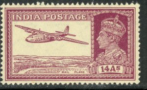 INDIA 1937-40 KGVI 14a AIRPLANE Issue Sc 161A MNH