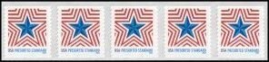 U.S.#5832 Radiant Star 10c Coil of 5 w/Centered Count # on back, MNH.  NOT PNC