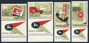 Israel 150-153-tab, MNH. Michel 172-175 zf. Decade of postal activities. 1959.