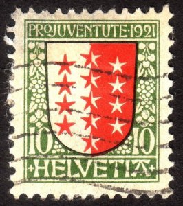 1921, Switzerland 10+5c, Used, thin, Sc B18