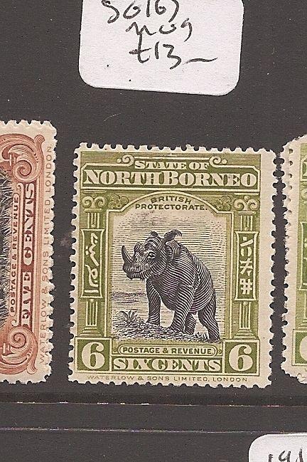 North Borneo 6c Rhino SG 167 MOG (6dca)