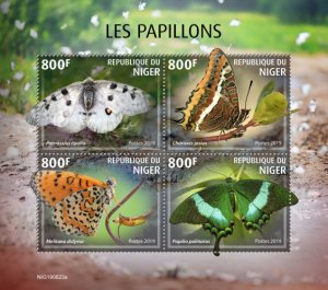 NIGER - 2019 - Butterflies - Perf 4v Sheet - MNH