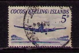 COCOS ISLANDS Sc# 2 USED FVF Airplane Runway
