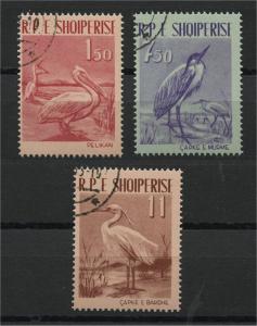 ALBANIA  BIRDS ON COLORED PAPIER 1961  U SET