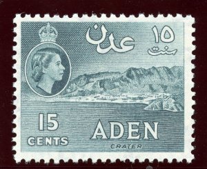 Aden 1959 QEII 15c greenish grey superb MNH. SG 53.