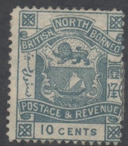 North Borneo Scott 43 - SG44, 1888 Postage & Revenue 10c used cto