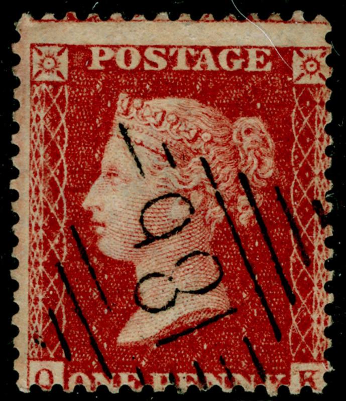 SG41, 1d dp rose-red, LC14, FINE USED. Cat £20. IRELAND.