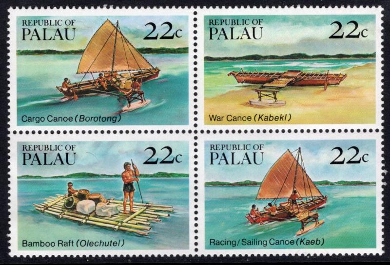 Palau 70a Canoes Boats MNH VF