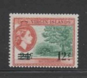 VIRGIN ISLANDS #135 1962 12c ON 24c QEII MINT VF NH O.G