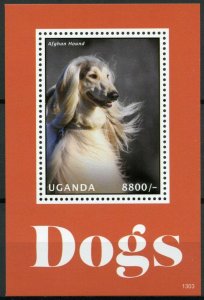 Uganda 2013 MNH Dogs I 4v S/S Pets Afghan Hound