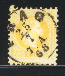 Austria Turkey 1867 Scott #1a yellow used