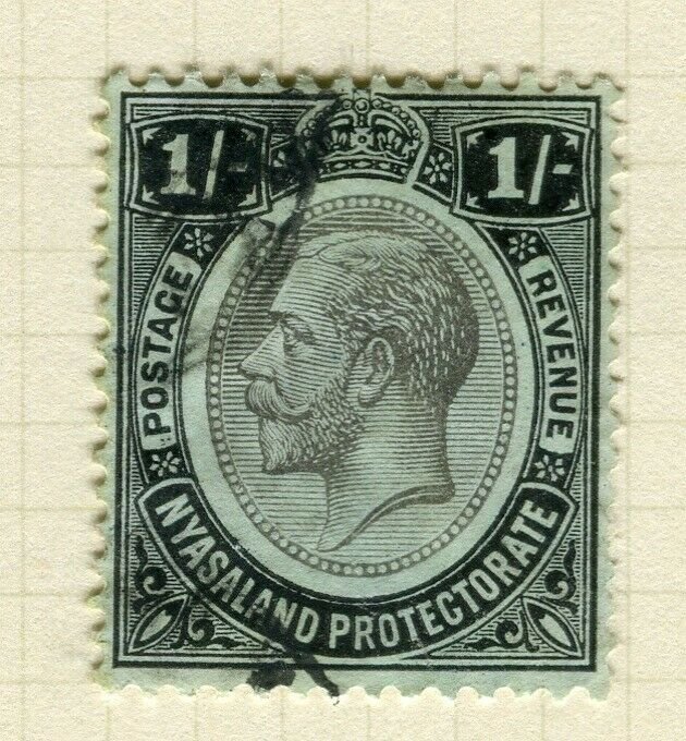 NYASALAND; 1913 early GV issue fine used 1s. value