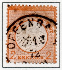 Germany Embosed Eagle Small Shield 2 Kreuzer German Empire Stamp SG9 1872