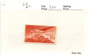 Ireland, Postage Stamp, #C6 Mint NH, 1954 Airmail (AN)