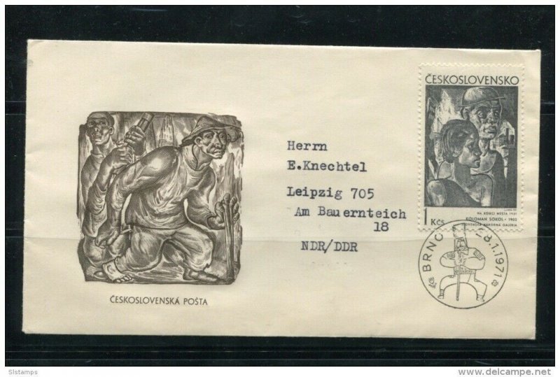 Czechoslovakia 1971 Cover  to Germany First day  Special Cancel Art Lot2