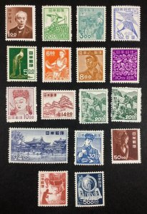 MOMEN: JAPAN SC #509-521B 1950-2 COMPLETE SET MINT OG NH LOT #68204