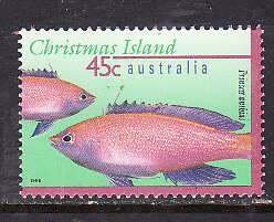 Christmas Is.-Sc#383- id5-unused NH 45c Princess Anthias-Marine Life-1996-7-