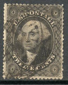 US Scott #36 VF Black 12c Washington Stamp 