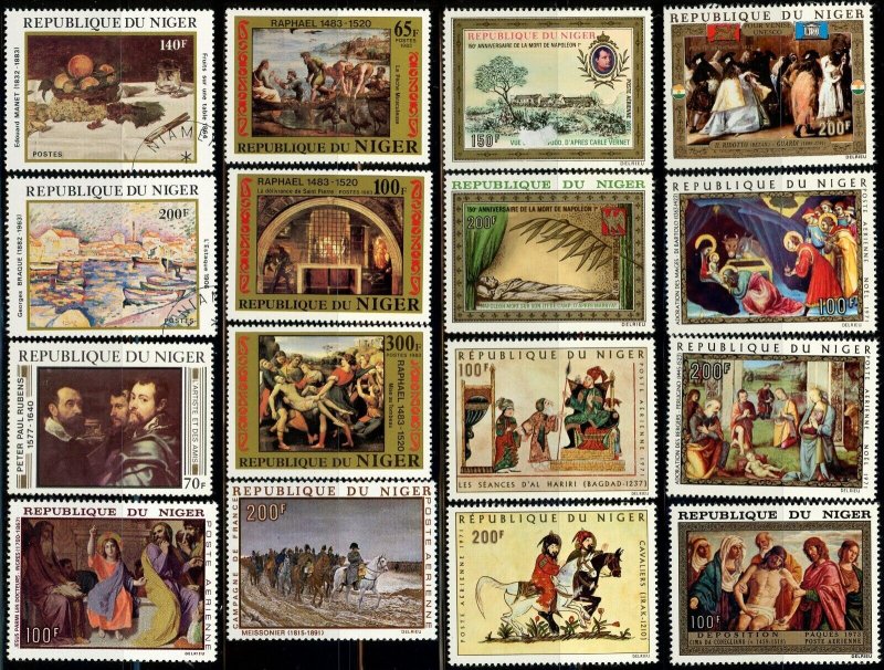 Niger Paintings Art Christianity on Postage Africa Stamp Collection CTO MLH MNH