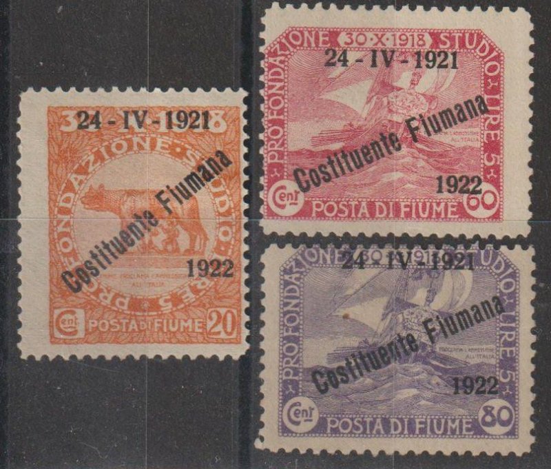 Fiume SC 164, 166, 167 Mint Hinged