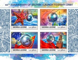 Sierra Leone - 2017 Sputnik 1 - 4 Stamp Sheet - SRL17712a
