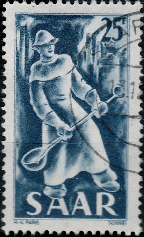 SAAR / SAARLAND - 1949 - Mi.284 25fr Iron and Steel Industry - VFU  (a)