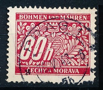 Bohemia and Moravia J8 Single Used