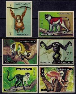 1973 Ajman 2925-2930b Fauna - Monkeys 6,00 €