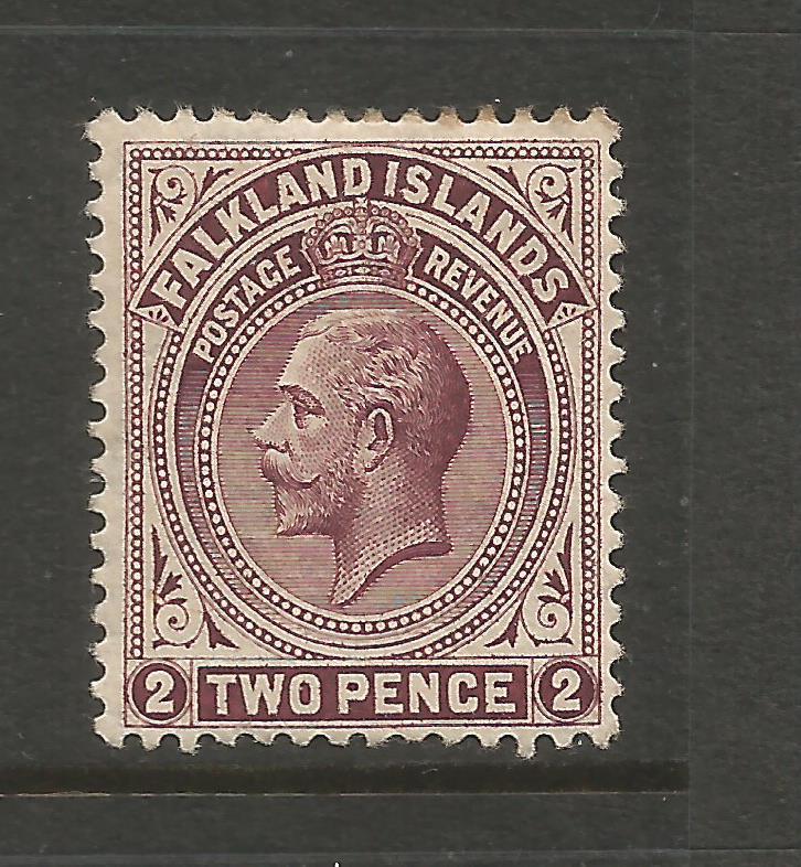 FALKLAND ISLANDS  1912-20  2d  MAROON KGV  MH  P14    SG 62a