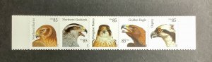 US Scott 4608-4612 Birds of Prey, Strip of 5, MNH