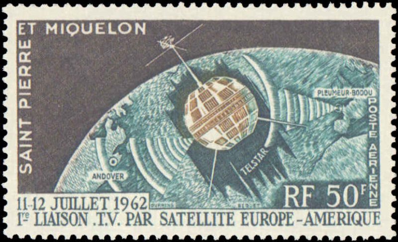 St. Pierre & Miquelon #C26, Complete Set, 1962, Space, Never Hinged