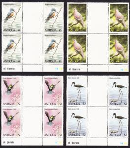 Antigua and Barbuda Birds 4v Gutter Blocks SG#666-669 SC#587-590