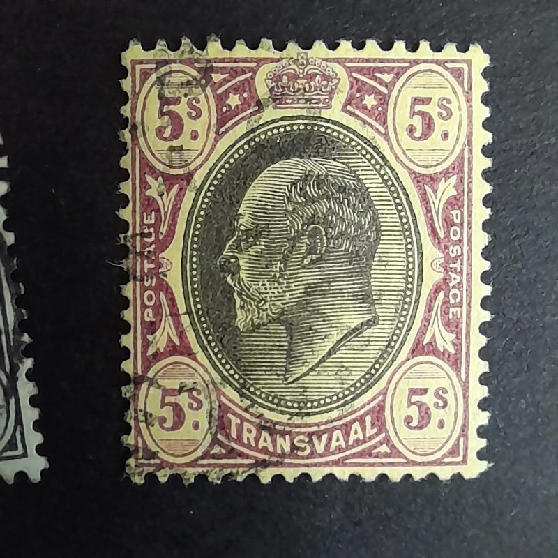 Transvaal KEVII 1904. 5s SG270, Sc#278 Mult Crown wmk CA. Used.