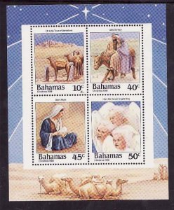 Bahamas-Sc#662a-unused NH sheet-Christmas-1988-