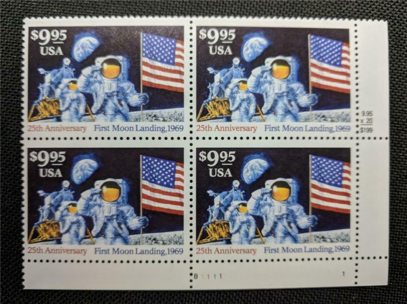 US Stamps #2842 Mint NH Plate Block of 4 Astronauts Moon Landing