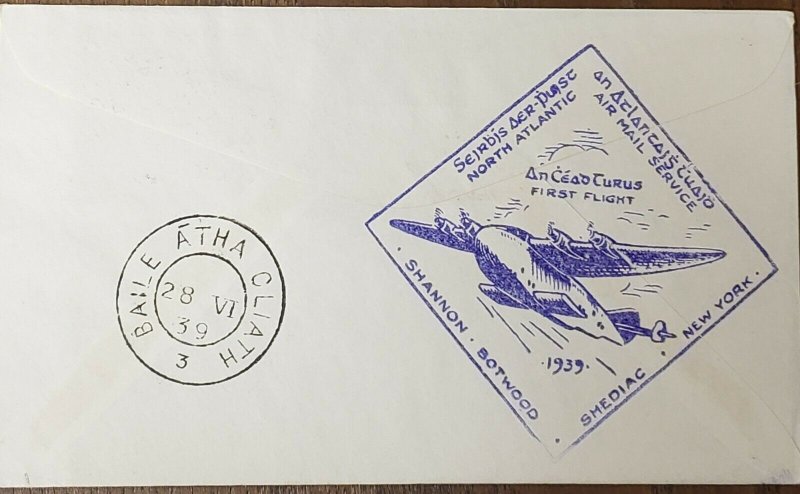 Newfoundland 1939 Pan Am Flight Botwood To Ireland Cover