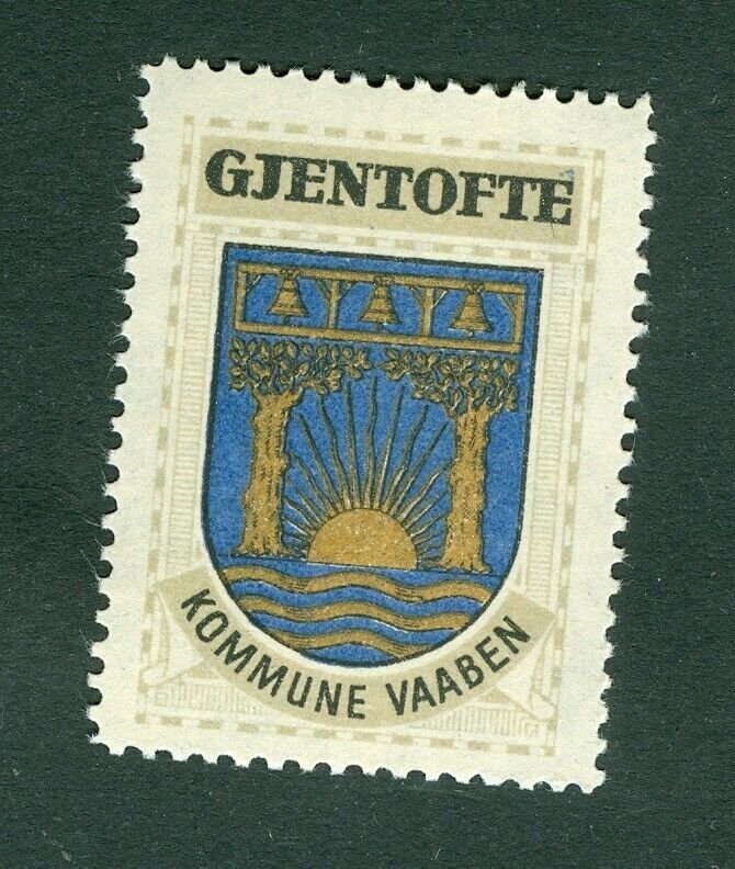 Denmark. Poster Stamp 1940/42. Mnh. Town:Gjentofte. Coats Of Arms:Sun,Bells,Tree