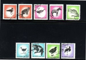 AJMAN   F-VF ANIMALS SET OF 9  USED  (A3)