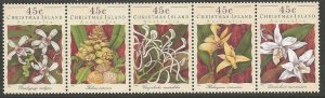 CHRISTMAS ISLAND SG392a 1994 ORCHIDS MNH