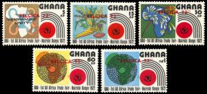 Ghana Michel 463-467, LH, Belgica 72 overprints