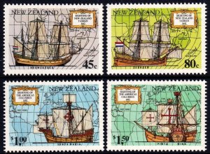 1992 New Zealand Sc #1089-92 Sighting by Tasman, sailing ships MNH Cv$5.90