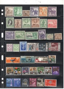 MALTA COLLECTION ON STOCK SHEET MINT/USED