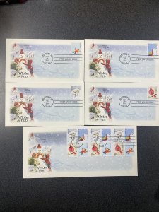 FDC 4941-44 Winter Fun  1st Day Of Issued 2014 - 5 Covers