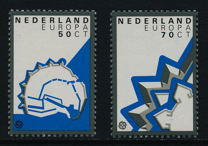 Netherlands 645-6 MNH EUROPA, Fortification Layouts