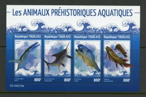 TOGO 2019 PREHISTORIC AQUATIC ANIMALS SHEET MINT NEVER HINGED